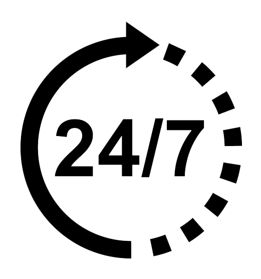 24/7 Roadside Assistance clock dots